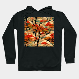 Japanese Autumn Chiyogami Pattern Hoodie